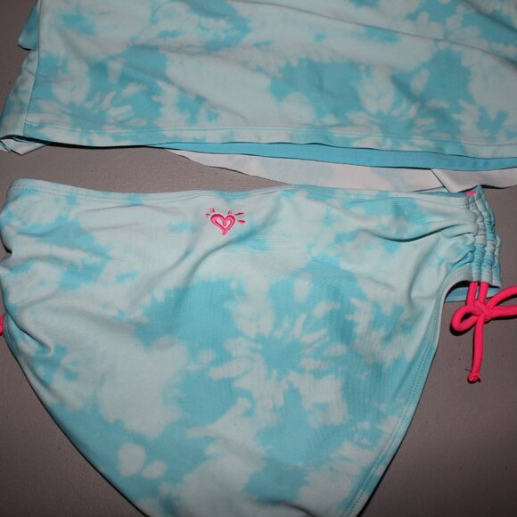 Blue & White 2 Pcs Justice Tankini Swimsuit Size 14 - Picture 9 of 11